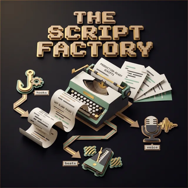 Script factory, origami pages rolling off a line