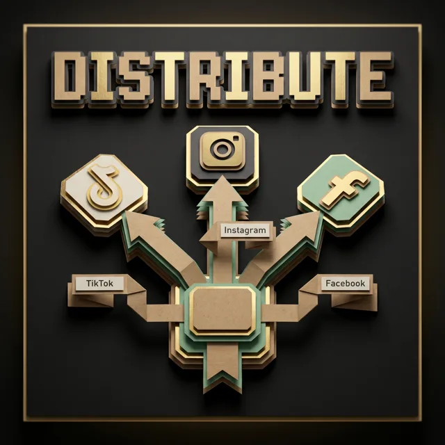 Distribution, one paper reel branching out to every platform